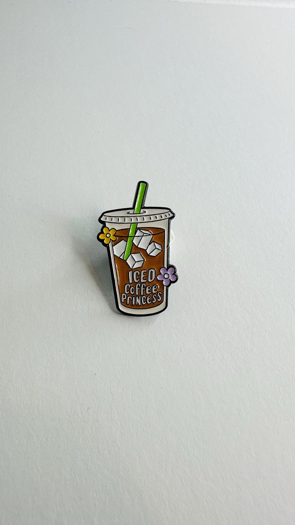 Iced Coffee Lover Enamel Pin Cute Ice Coffee Addict Princess Beverage Brooch Coffee Aesthetic Lapel Badge Jewelry Gift