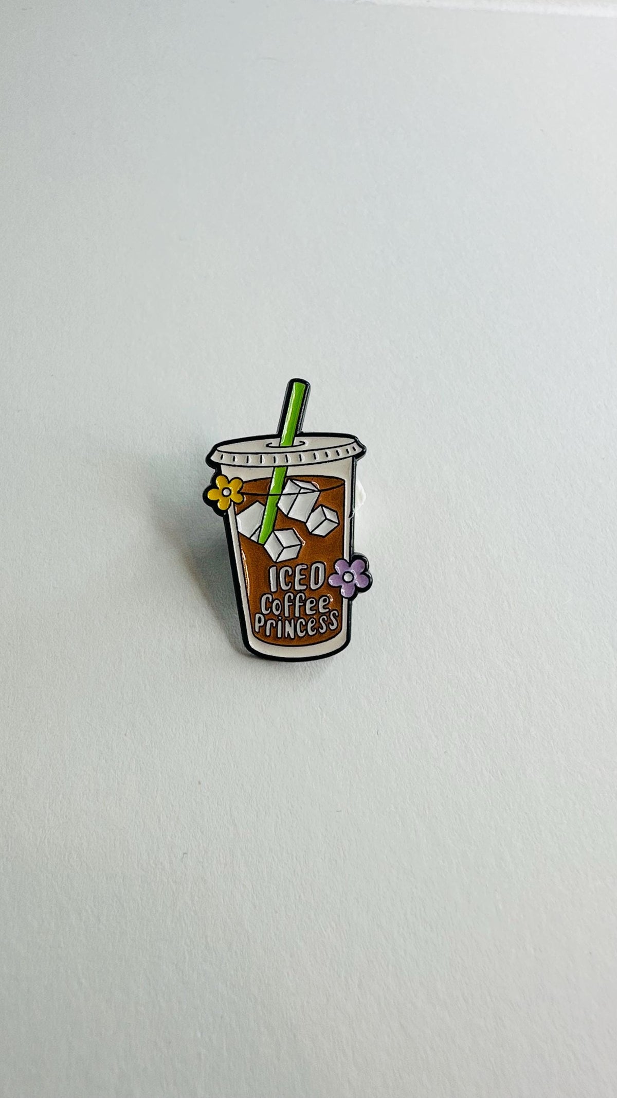 Iced Coffee Lover Enamel Pin Cute Ice Coffee Addict Princess Beverage Brooch Coffee Aesthetic Lapel Badge Jewelry Gift