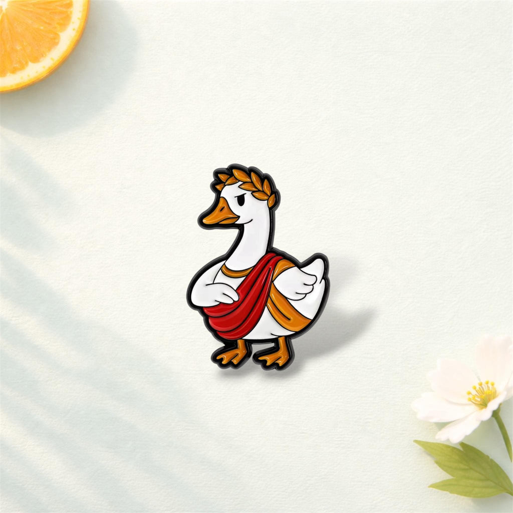 Historical Animal Enamel Pin – Cute Roman Goose, Explorer Chicken & Napoleon Hamster Brooch – Funny Anthropomorphic Lapel Badge Gift
