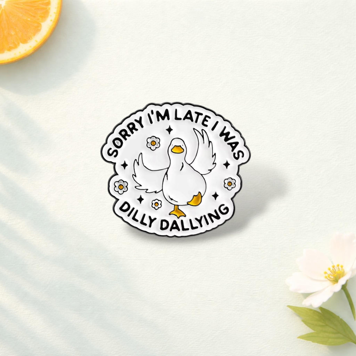 Ducking Awesome Enamel Pin Cute Cartoon Duck Funny Goose Inspired Animal Brooch Lapel Badge Jewelry Gift for Friends