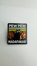 Pew Pew Madafakas Enamel Pin Funny Cat Gun Joke Brooch Lapel Badge Sarcastic Jewelry Gift for Friends