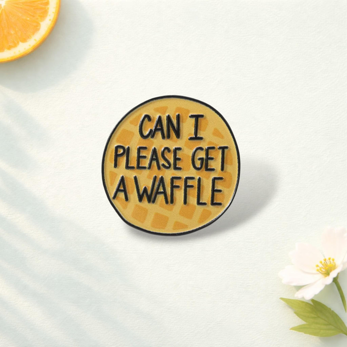 Sci Fi Horror Waffle Enamel Pin Funny Waffle Quote Brooch Lapel Badge Jewelry Gift for Friends