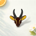 Antelope Head Enamel Brooch Zinc Alloy Animal Lapel Pin Decorative Badge for Backpack Scarf Hat Gift for Wildlife Animal Lovers