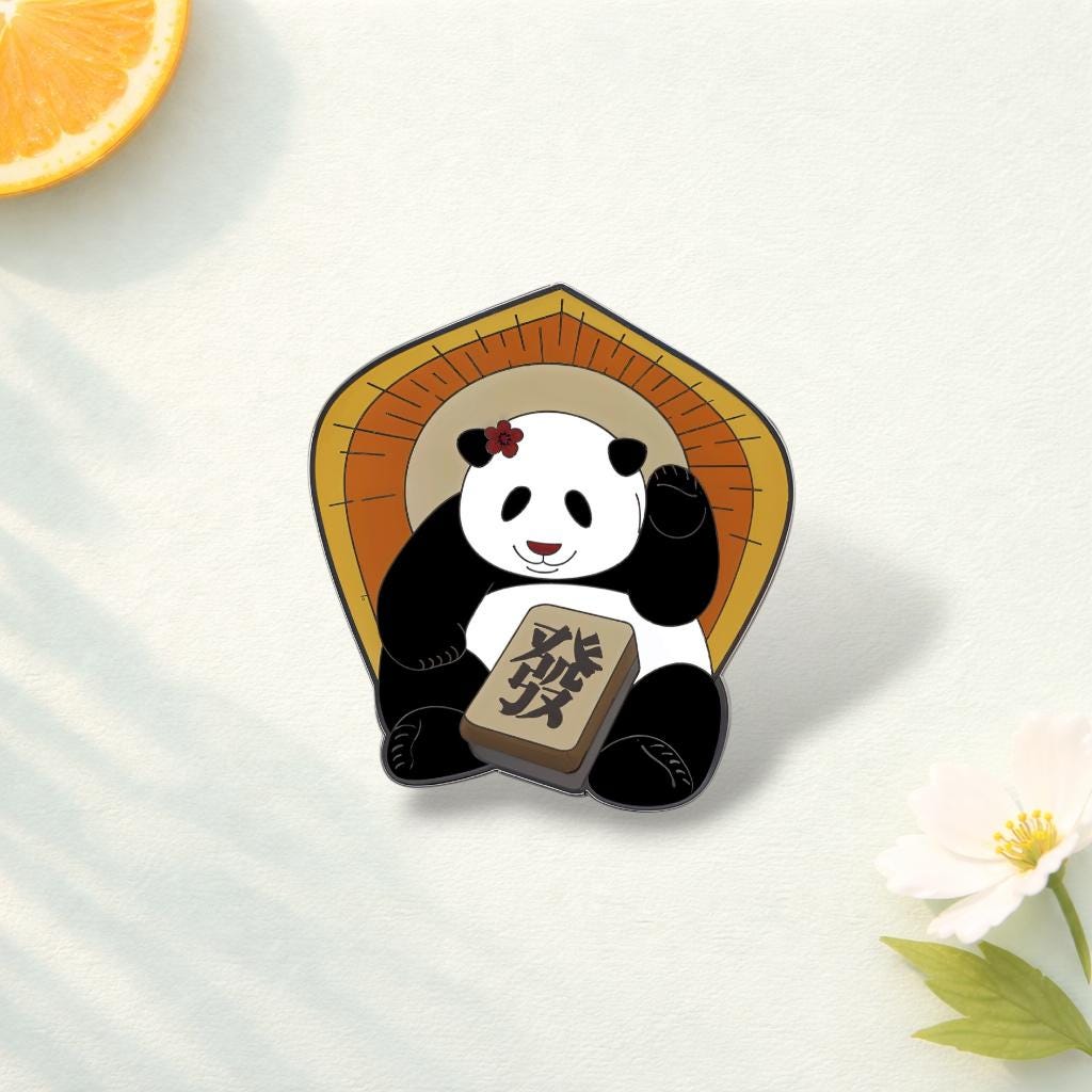 Panda Eat Bamboo and Hot Pot Enamel Pin Charming Naive Panda Brooch Lapel Badge Cute Cartoon Animal Jewelry Gift