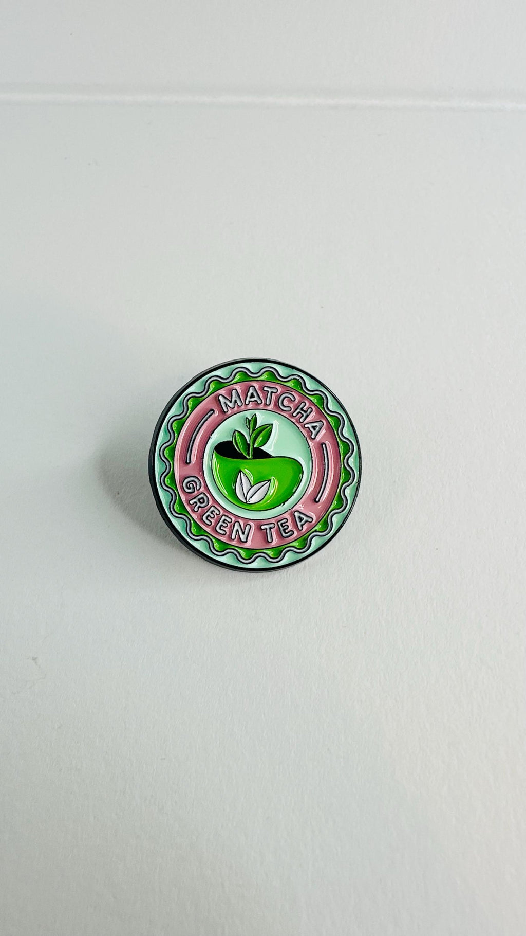 Matcha Girlie Enamel Pin – “I Love You So Matcha” Brooch – Cute Tea Lover Badge