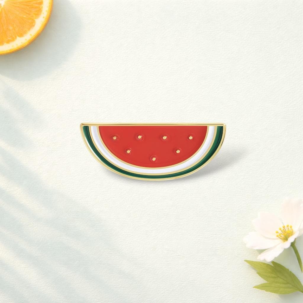Creative Watermelon Enamel Pin Cute Fruit Themed Metal Brooch for Backpacks and Jackets
