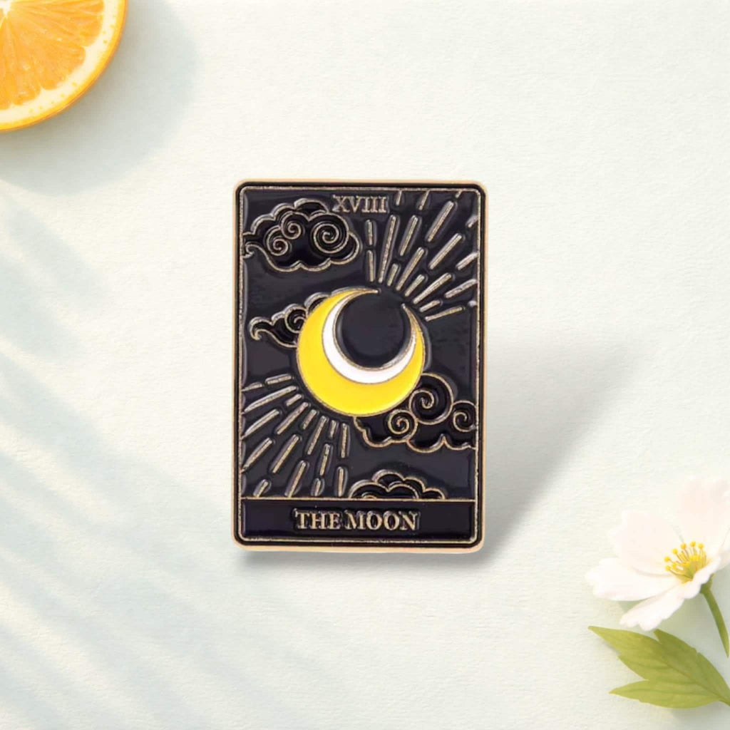 Tarot Enamel Pin Sun Moon Stars Gothic Skeleton Lover Brooch Witchy Badge Punk Dark Jewelry Custom Lapel Pin Gift for Friends