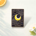 Tarot Enamel Pin Sun Moon Stars Gothic Skeleton Lover Brooch Witchy Badge Punk Dark Jewelry Custom Lapel Pin Gift for Friends