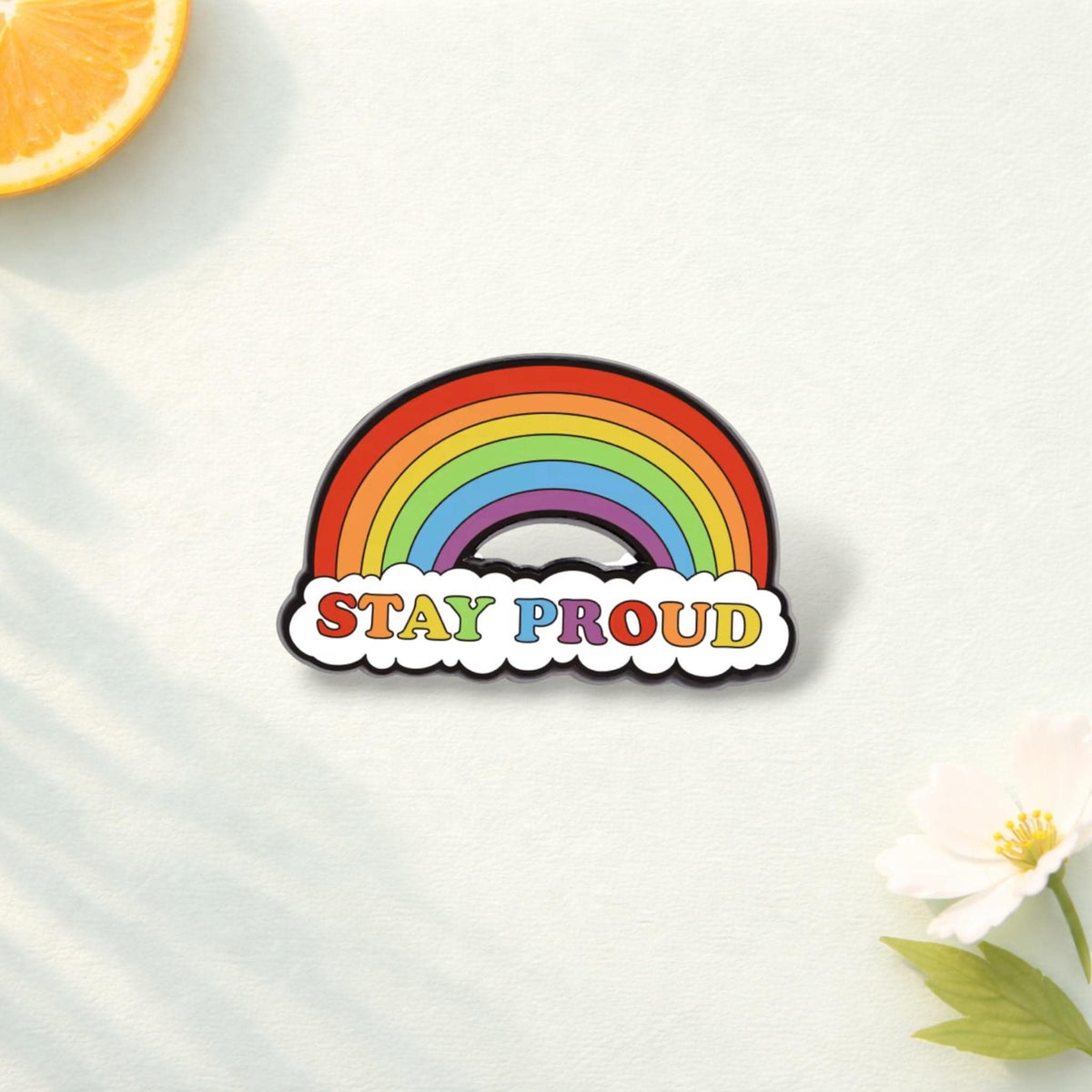 Colorful Rainbow Stay Proud Enamel Pin Be Kind to All Kinds Brooch Inspirational Lapel Badge Jewelry Gift for Friends