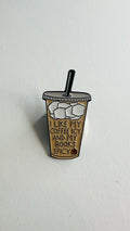Icy Coffee Spicy Books Enamel Pin Lifestyle Preference Quote I Like My Coffee Icy and My Books Spicy