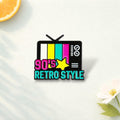 Retro 90s Style Enamel Pin Let Us Go Back Nostalgic Party Brooch Lapel Badge Jewelry Gift for Friends
