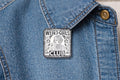 Weird Girls Club Enamel Pin Retro Black White Girl Drinking Tea Floral Border Brooch Lapel Badge Jewelry Gift