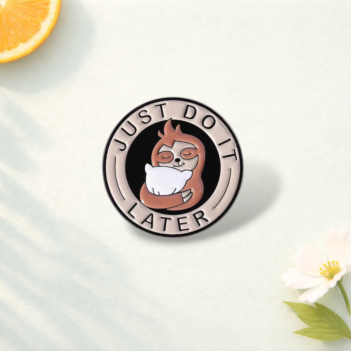 Nap Queen Enamel Pin Funny Sloth Sleeping Brooch Cartoon Animal Lapel Badge Jewelry Gift for Friends and Teens