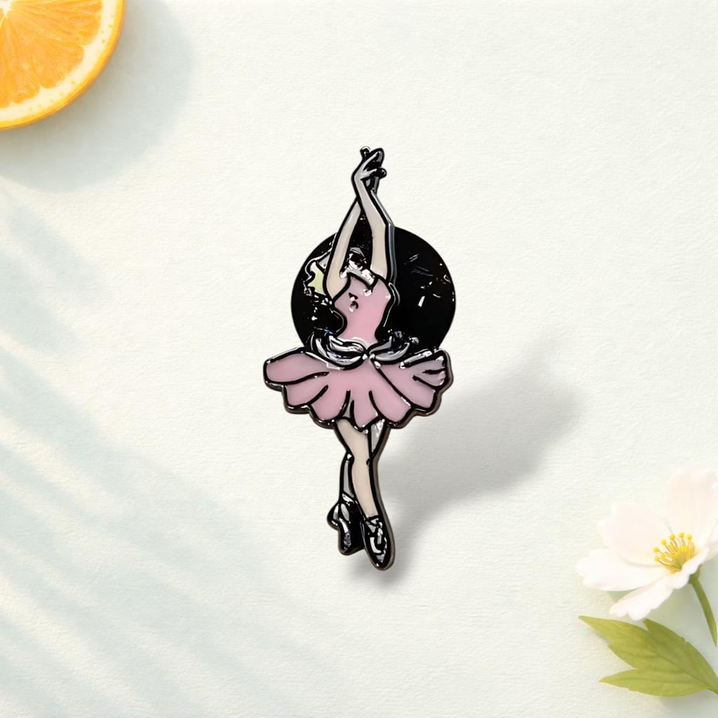 Ballet Dancer Enamel Pin Ballerina Brooch Rhinestone Lapel Pin Gold Plated Dance Jewelry Party Wedding Anniversary Gift for Ballet Lovers