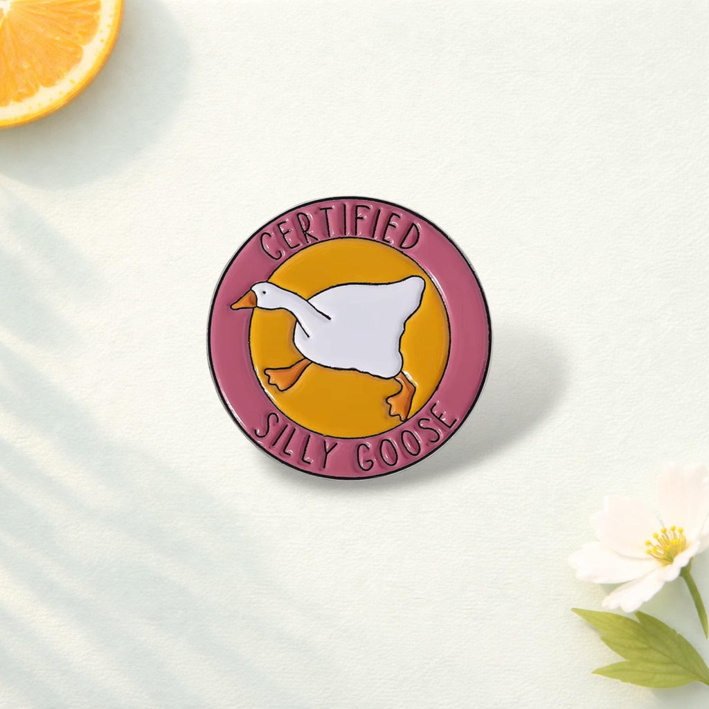 Official Silly Goose Club Enamel Pin Funny Duck Brooch Cartoon Animal Lapel Badge Jewelry Gift for Playful Friends