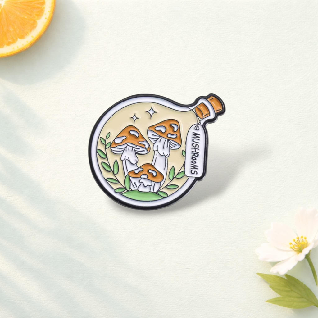 Drink Up Magic Potion Enamel Pins Wonder Dream Mushroom Bottle Made Of Lapel Pin Badge Metal Brooches Clothes Backpack Jewelry