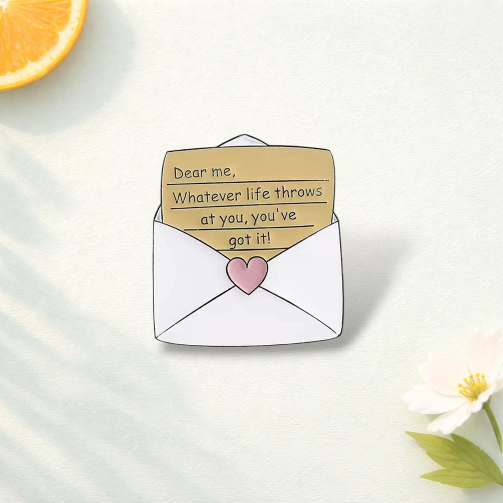 Love Yourself Enamel Pin Encouragement Quote Brooch Envelope Design Lapel Badge Jewelry Gift for Friends