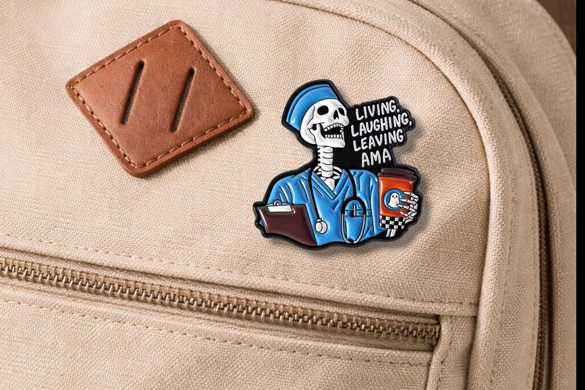 Skeleton Doctor Enamel Pin Funny Skull Medical Brooch Nurse Doctor Humor Badge Healthcare Gift Lapel Jewelry Accessories