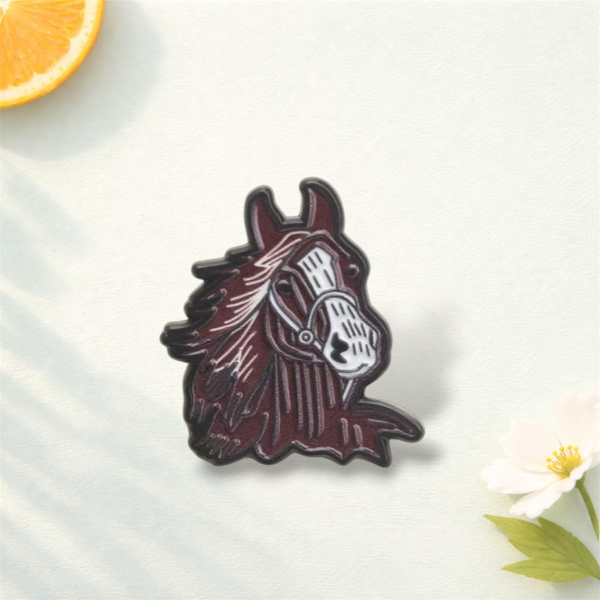 Horse Head Enamel Pin Horse Brooch Equestrian Lapel Pin Cartoon Animal Jewelry Scarf Clip Jacket Backpack Hat Gift for Horse Lovers