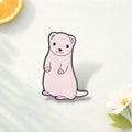 Cute Ferret Enamel Pin Set Kawaii Cartoon Animal Brooch Badge Ferret Lover Gift Backpack Decoration Lapel Pin Jewelry