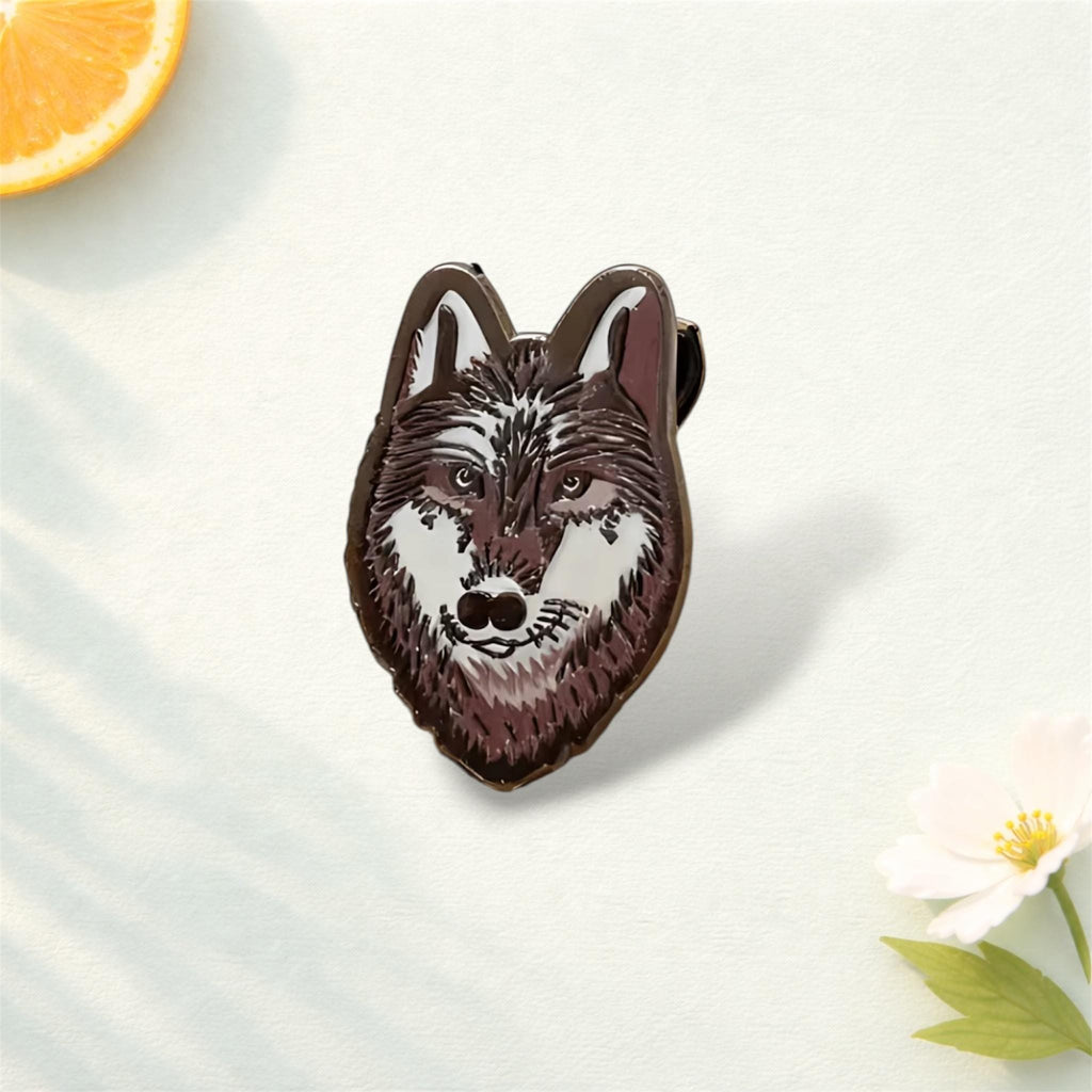 Animal Enamel Pin Wolf Tiger Horse Cow Brooch Cartoon Gothic Punk Lapel Pin Cute Wildlife Jewelry Backpack Hat Jacket Gift for Animal Lovers