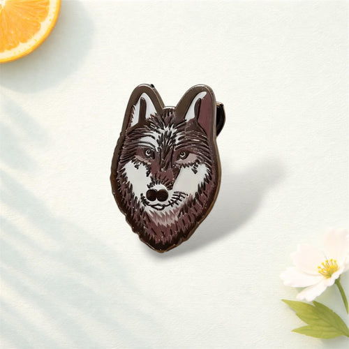 Animal Enamel Pin Wolf Tiger Horse Cow Brooch Cartoon Gothic Punk Lapel Pin Cute Wildlife Jewelry Backpack Hat Jacket Gift for Animal Lovers