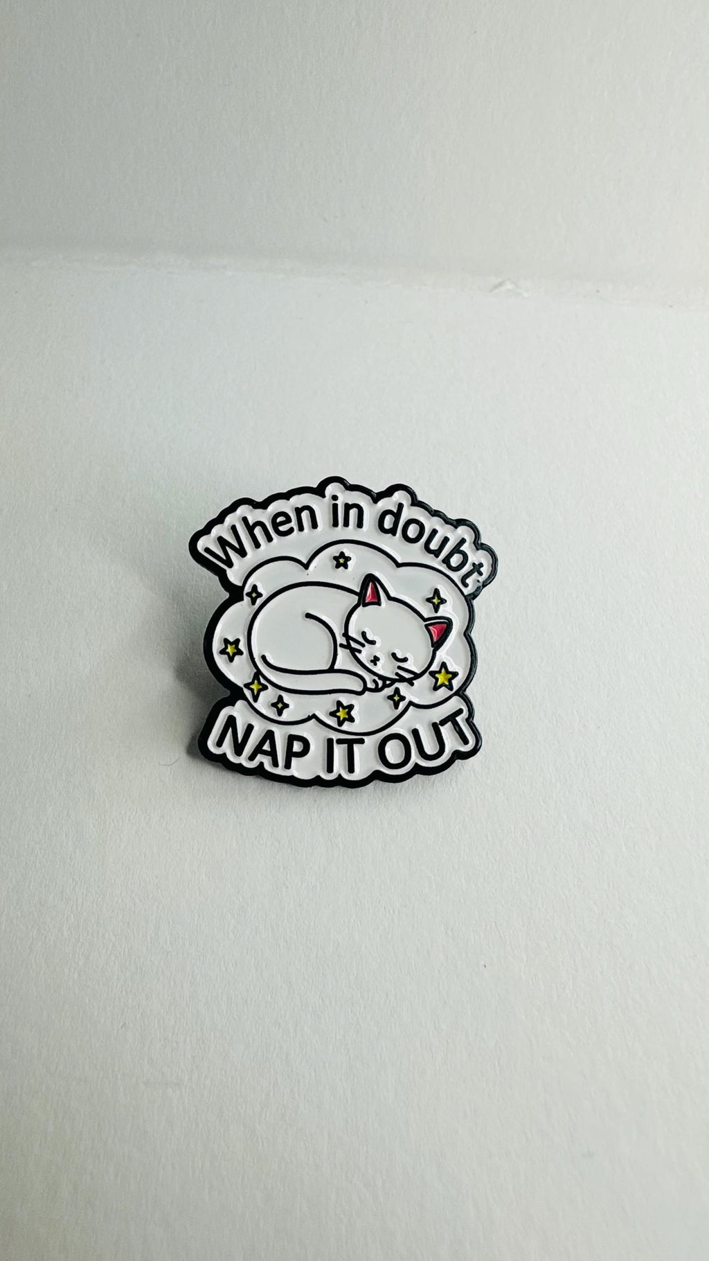 Sarcastic Cat Enamel Pin Set Funny Lazy Cat Brooch Overthinking Nap Quote Badge Kawaii Animal Backpack Decoration Gift