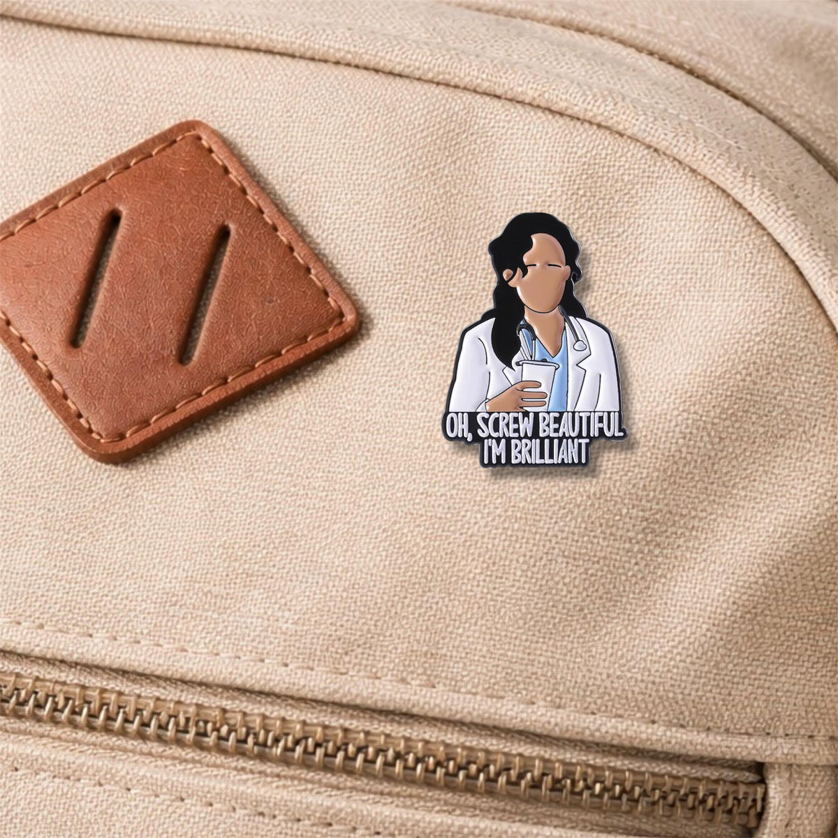 It Is a Beautiful Day to Save Lives Enamel Pin – Medical Drama Quote Brooch – Funny Doctor Nurse Lapel Badge – Healthcare Gift Jewelry