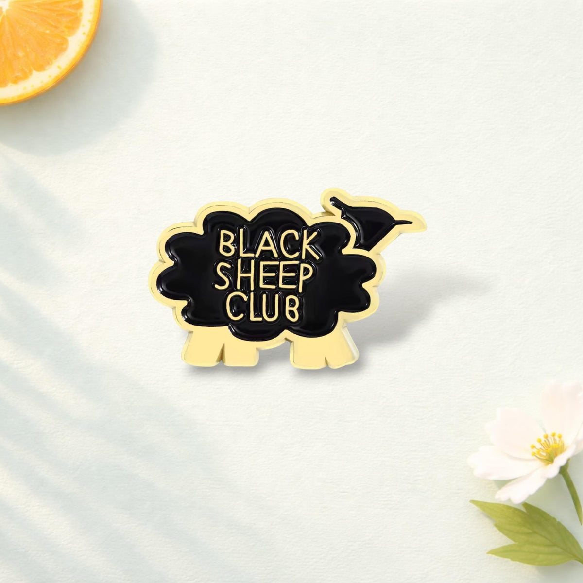 Outsider Society Enamel Pin Cartoon Black Sheep Animal Brooch Lapel Badge Jewelry Gift for Friends Backpack Accessories