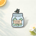 Future Savings Enamel Pin Money Jar Badge Finance Gift Green Plant Sprout Brooch Money Lover Lapel Pin Creative Jewelry