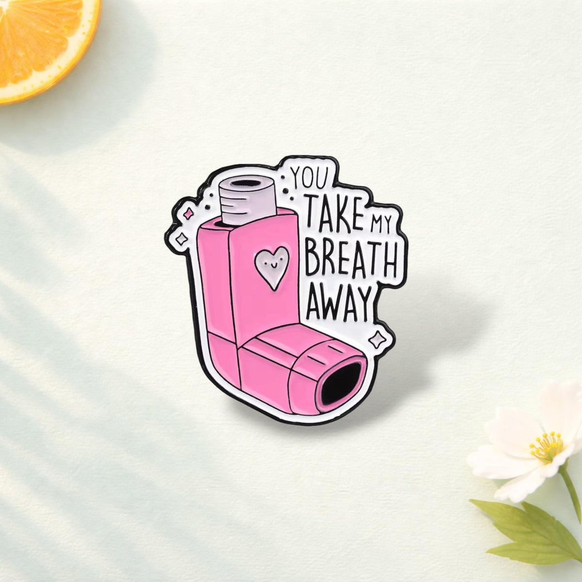 Funny Asthma Inhaler Enamel Pin Asthma Is Sexy Brooch Medical Badge You Take My Breath Away Lapel Pin Respiratory Gift