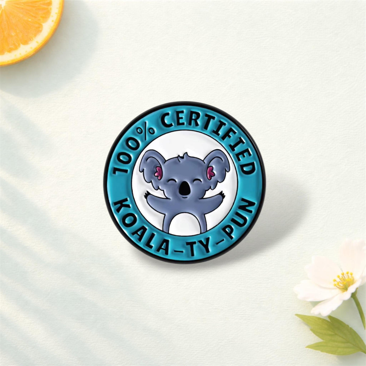 One Hundred Percent Certified Koala ty Pun Enamel Pins Cute Animal Koala Tea Brooch Lapel Badge Jewelry Gift