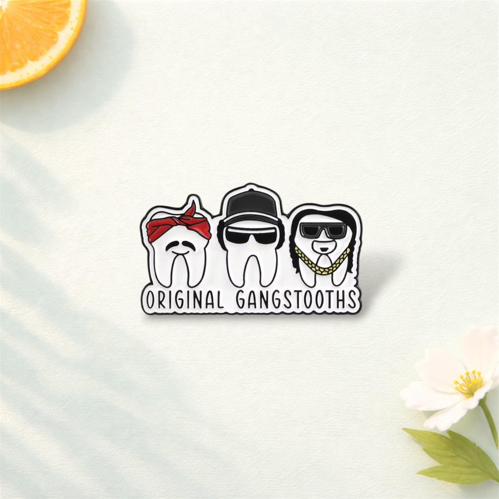 Teeth Dental Nurse Enamel Pins Original Gangsteeth Funny Tooth Stability Theme Lapel Brooch