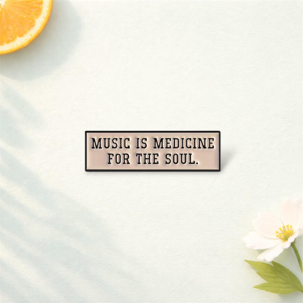Music Is My Therapy Enamel Pin Music Is Medicine for the Soul Quote Brooch Inspirational Music Lover Gift Lapel Badge Jewelry