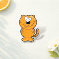 Cartoon Comedy Yellow Cat Enamel Pin Cute Cat Heart Eyes Smile Brooch Lapel Badge Jewelry Gift for Cat Lovers Friends