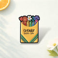 Floral Bicycle Car Enamel Pin Cute Creative Flower Cartoon Brooch Funny Artistic Lapel Badge Backpack Jewelry Gift