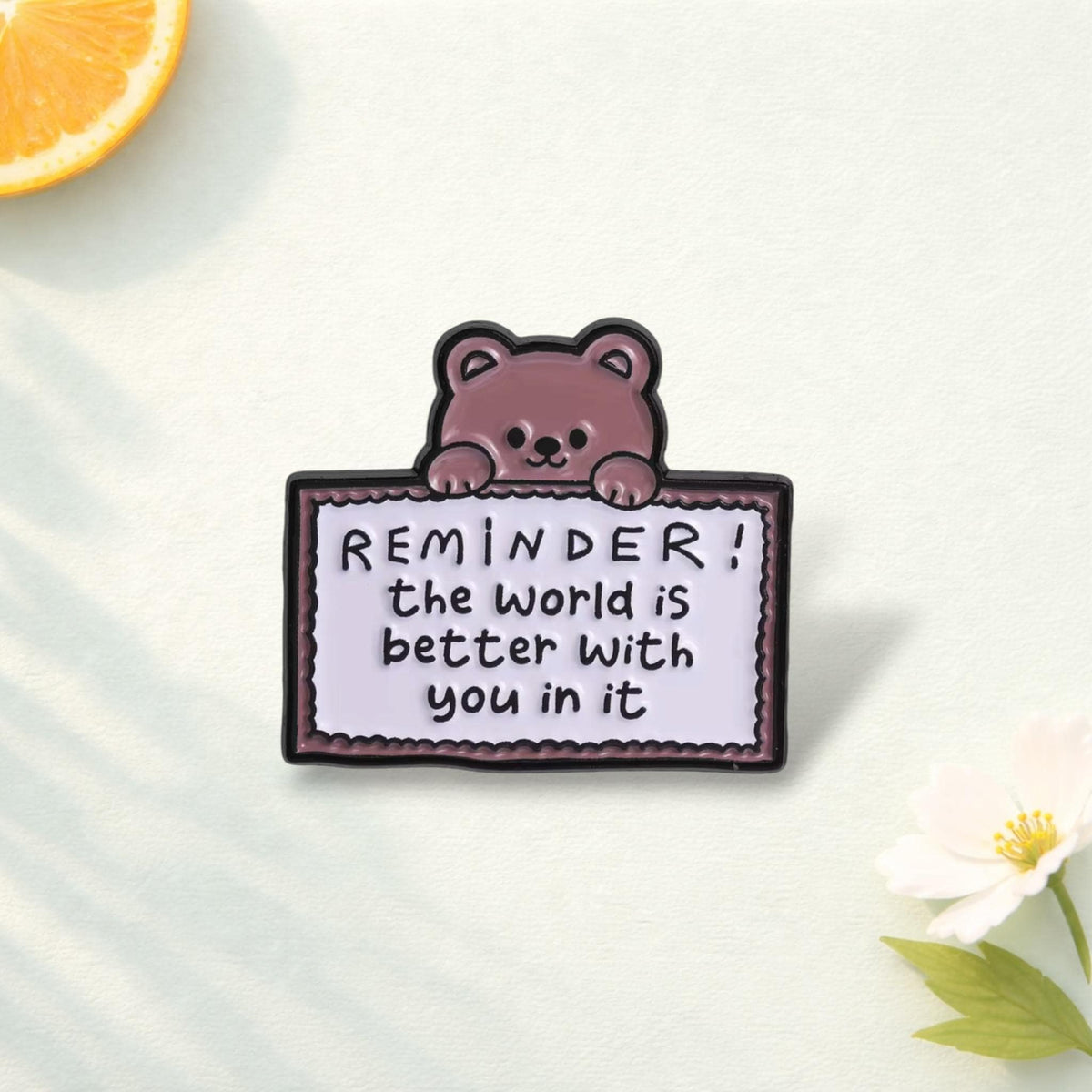 Cute Bear And Cat Enamel Pin Set Animal Lover Gift Inspirational Quote Brooch Kawaii Badge Backpack Decoration Lapel Pin Jewelry