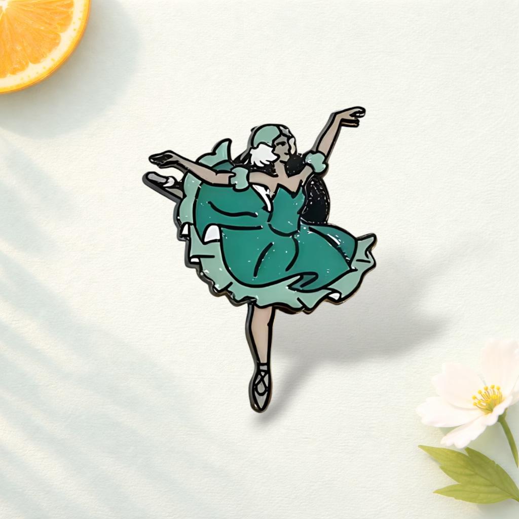 Ballet Dancer Enamel Pin Ballerina Brooch Rhinestone Lapel Pin Gold Plated Dance Jewelry Party Wedding Anniversary Gift for Ballet Lovers