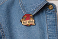 Knitting Witch Enamel Pin – Yarn Ball & Flowers Gothic Skull Brooch – Vintage Punk Craft Aesthetic Lapel Badge – Witchy Knitter Jewelry Gift