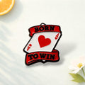 Poker Card Enamel Pin Playing Card Brooch Casino Lapel Pin Black Red White Jacket Shirt Backpack Hat Accessory Gift for Card Lovers