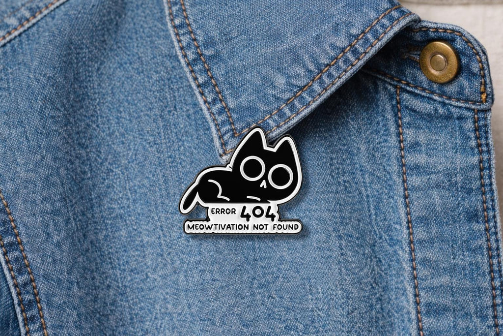 Meowtivation Not Found Enamel Pins Animal 404 Error Cute Cartoon Cat Duck Rabbit Brooch Wholesale