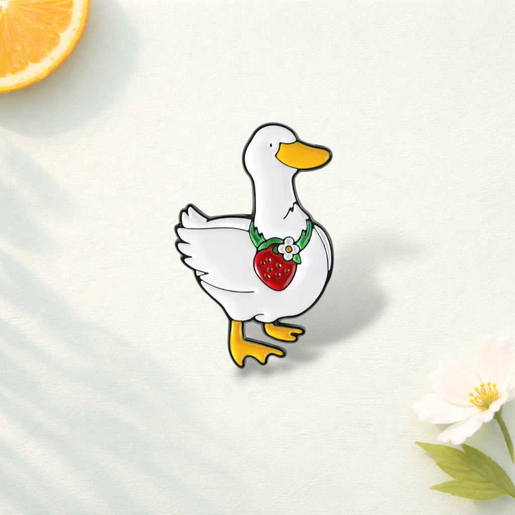 Ducking Awesome Enamel Pin Cute Cartoon Duck Funny Goose Inspired Animal Brooch Lapel Badge Jewelry Gift for Friends