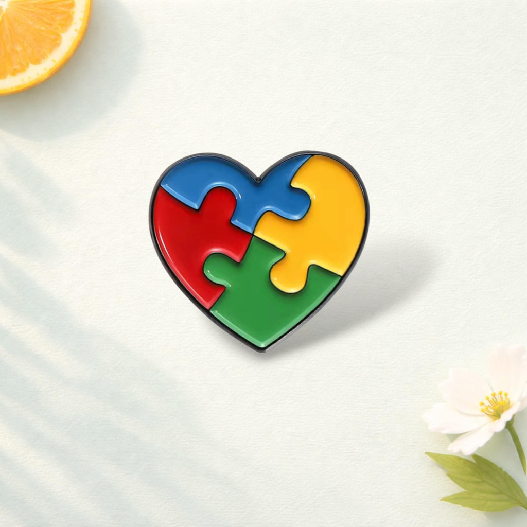 Autism Awareness Enamel Pin Colorful Puzzle Brooch Neurodiversity Awareness Lapel Badge Jewelry Gift for Friends