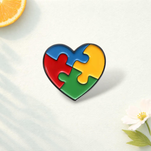 Autism Awareness Enamel Pin Colorful Puzzle Brooch Neurodiversity Awareness Lapel Badge Jewelry Gift for Friends