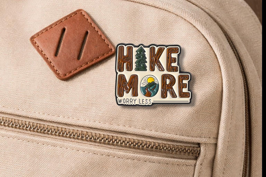 Hiking Adventure Enamel Pin Outdoor Travel Brooch Lapel Badge Motivational Quote Jewelry Gifts for Friends