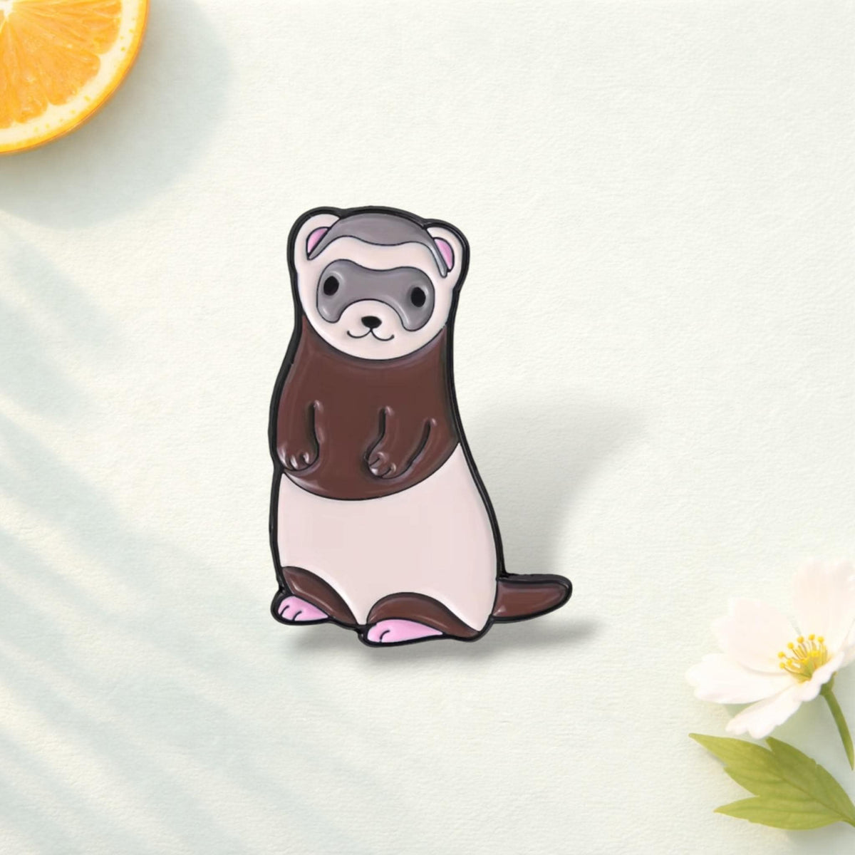 Cute Ferret Enamel Pin Set Kawaii Cartoon Animal Brooch Badge Ferret Lover Gift Backpack Decoration Lapel Pin Jewelry