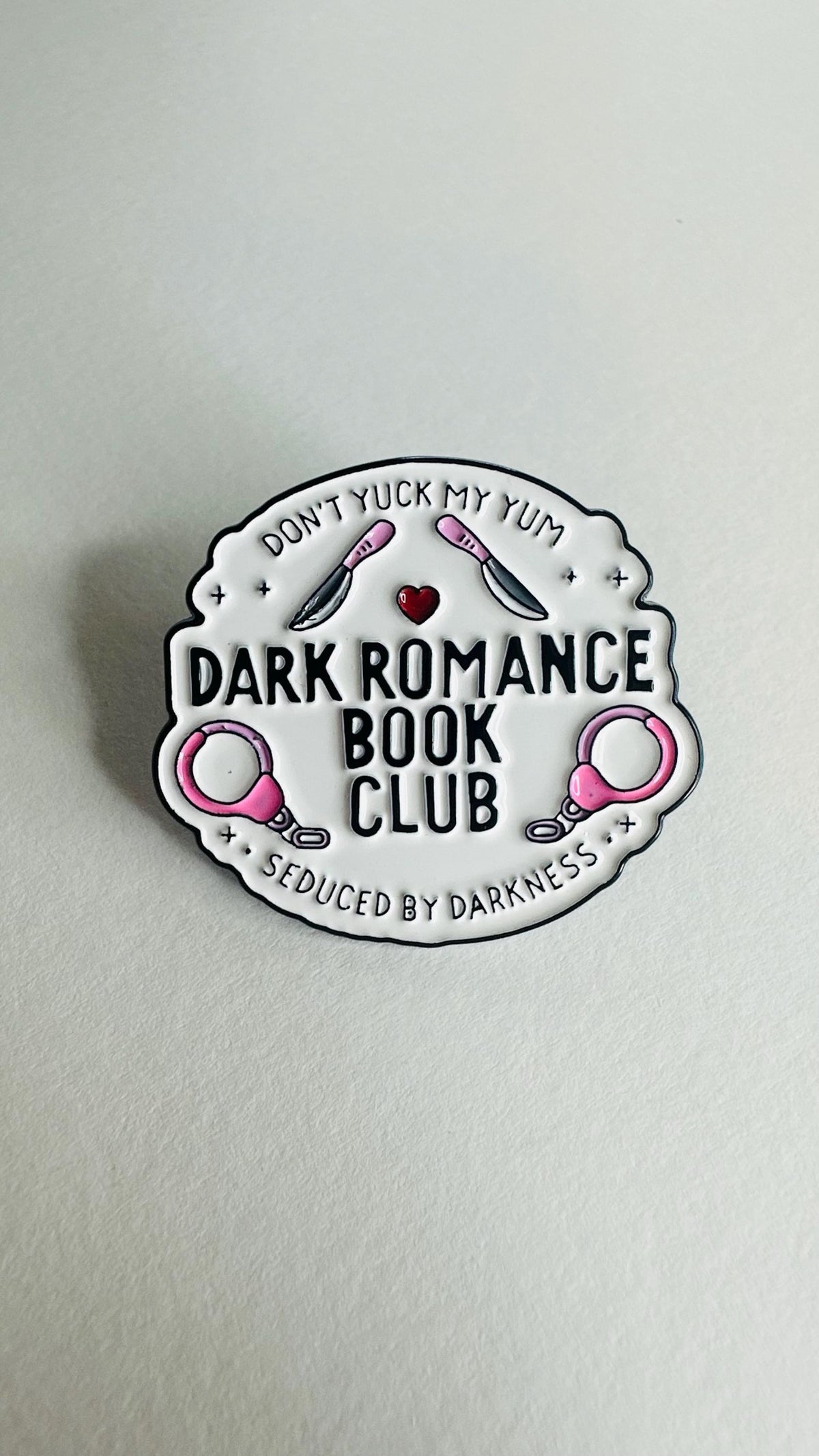Dark Romance Book Lover Enamel Pin Gothic Seduction Brooch Fantasy Reader Gift Literary Badge Bookish Jewelry Lapel Pin