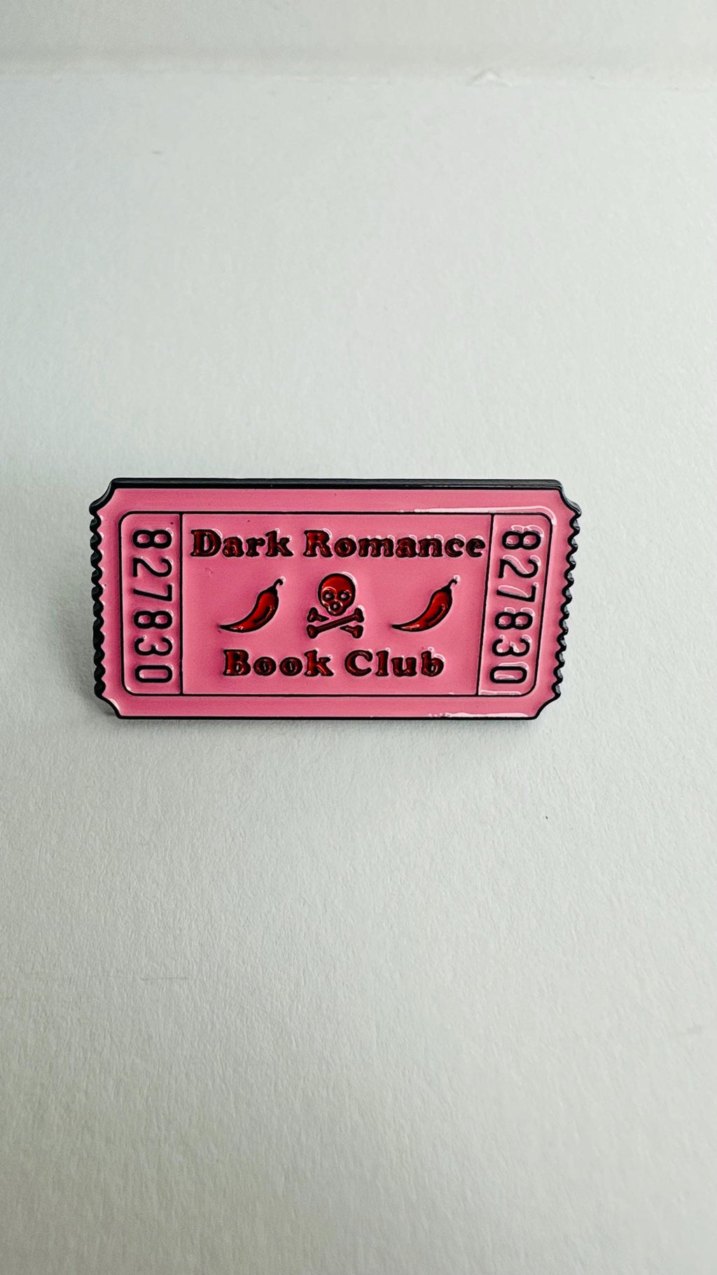 Dark Romance Book Club Enamel Pin – Gothic Literary Skull & Rose Brooch – Lapel Badge Jewelry