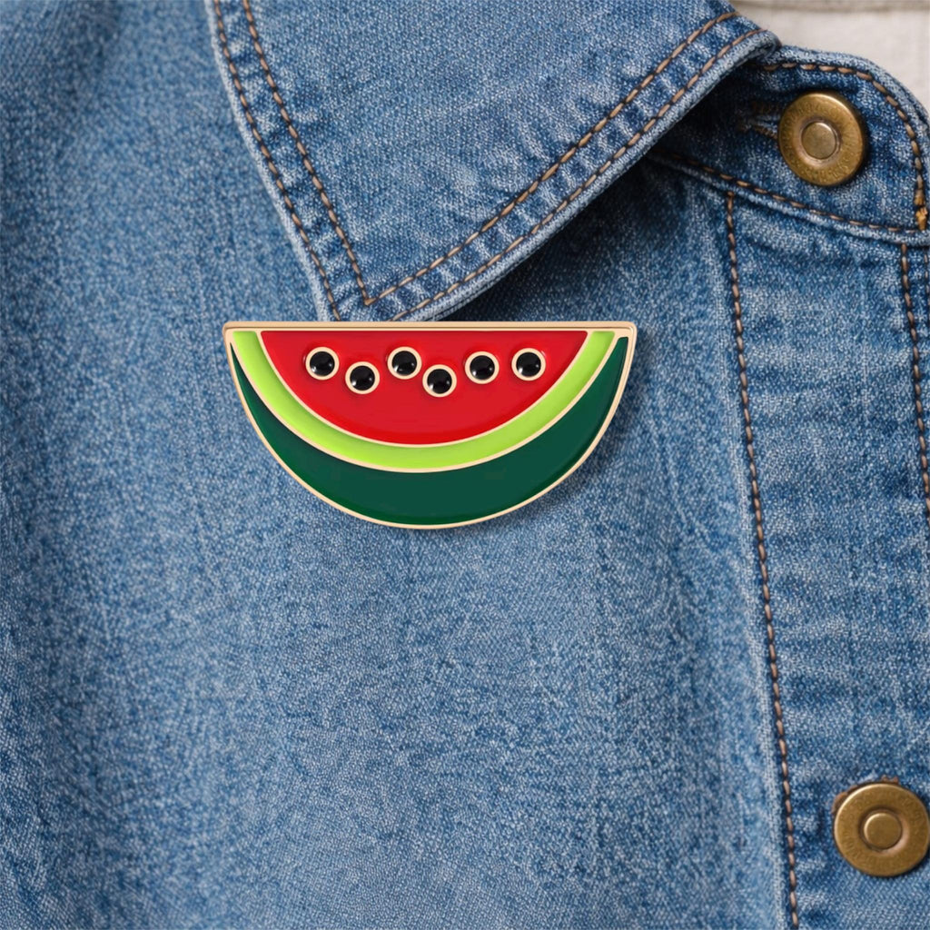 Cute Watermelon Design Enamel Pin Cartoon Fresh Fruit Brooch Lapel Backpack Badge Decorative Jewelry