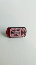 Social Battery Enamel Pin Pink 1 Percent Badge Introvert Gift Anxiety Awareness Funny Quote Lapel Pin Mental Health Jewelry